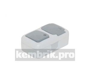 Блок: выключатель проходной 1 клавиша + розетка с заземлением с крышкой