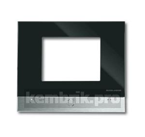Рамка декоративная для панели черное стекло/ алюминий